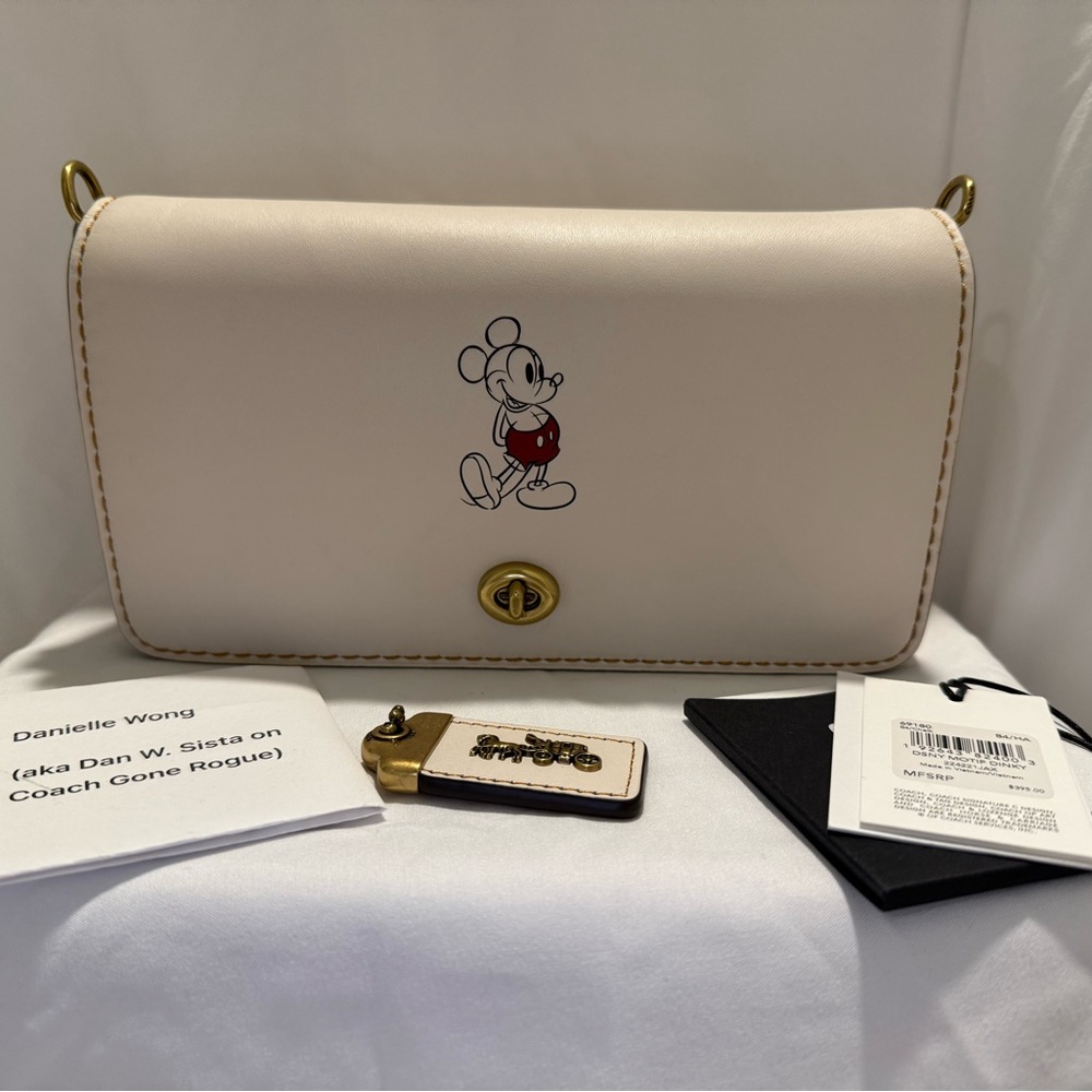 Disney X Coach Dinky with Mickey Mouse 
Chalk with Brass Hardware